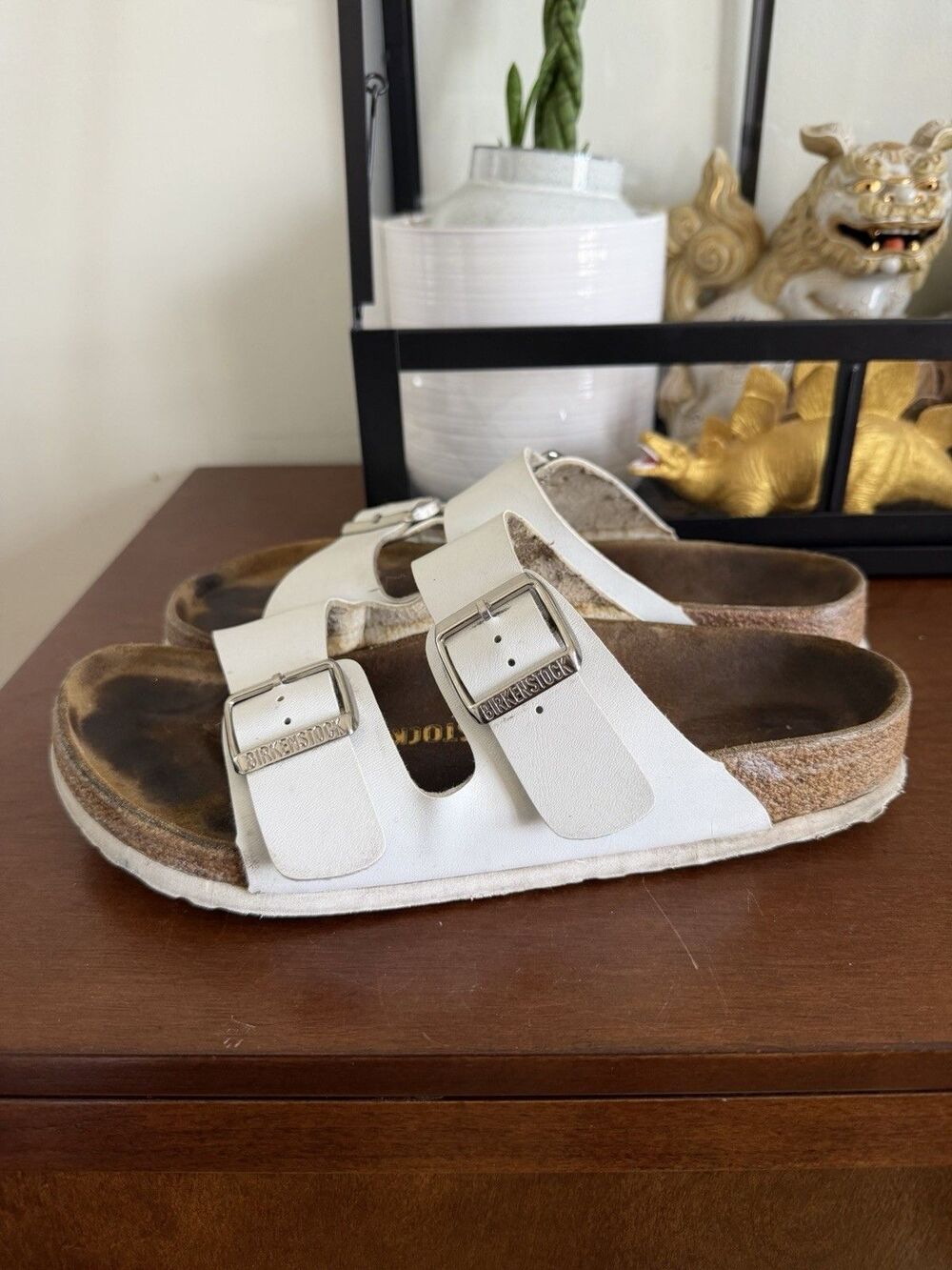 Birkenstock Arizona White Leather Sandals Womens US 9 EU 40 Regular - Picture 4 of 7